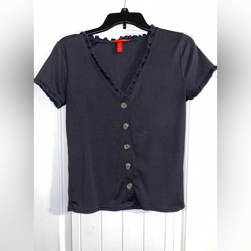 Navy Short-Sleeved Top
